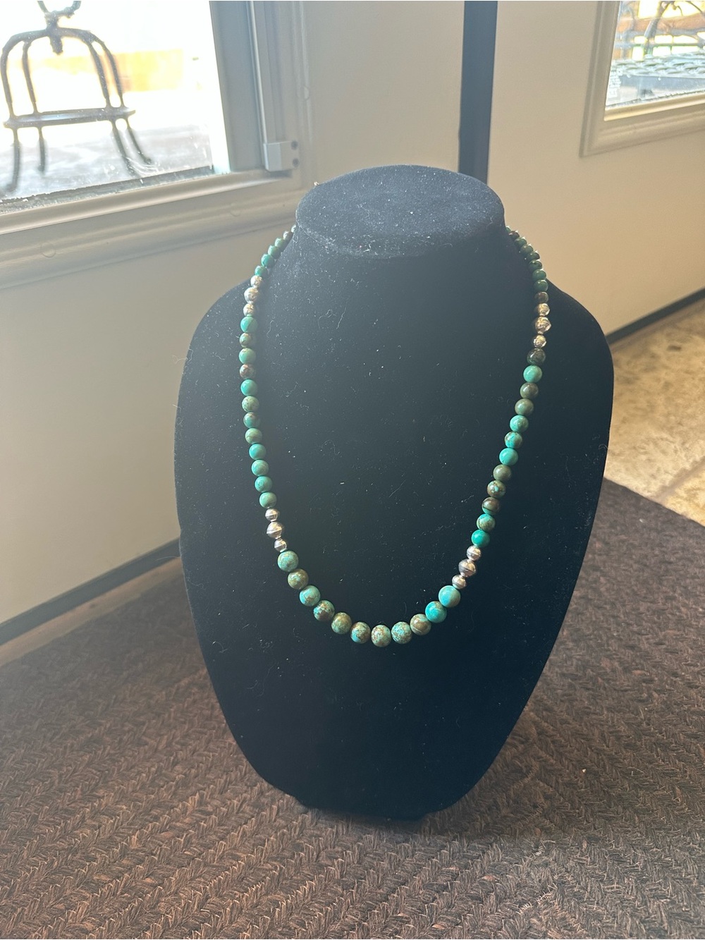 Handmade “One of a Kind” by Unique Earth Turquoise & Sterling Silver Necklace
